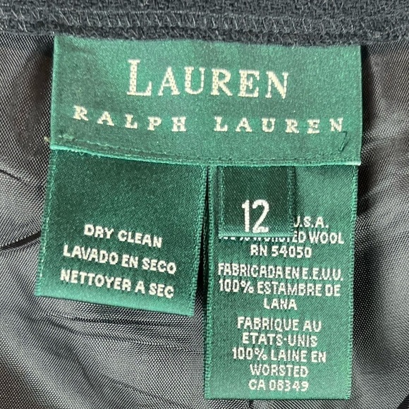LAUREN RALPH LAUREN 100% Wool Black Pants Trousers Size 12 - Picture 7 of 12